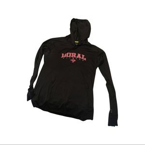 Doral fitness - under armor thin hoodie - with inserts for thumbs ! Thin & light
